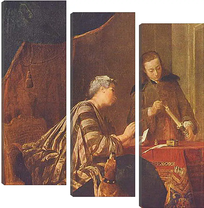 Модульная картина - Lady Sealing a Letter. Жан Батист Симеон Шарден