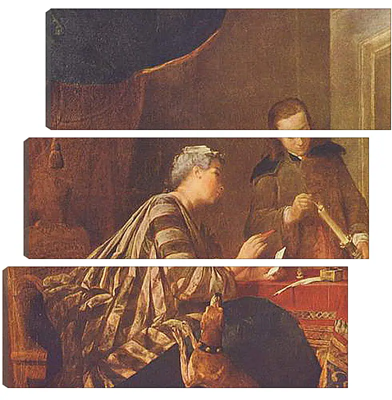 Модульная картина - Lady Sealing a Letter. Жан Батист Симеон Шарден