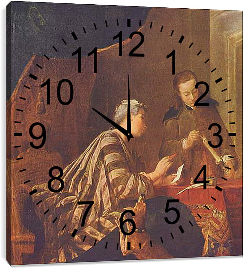 Часы картина - Lady Sealing a Letter. Жан Батист Симеон Шарден
