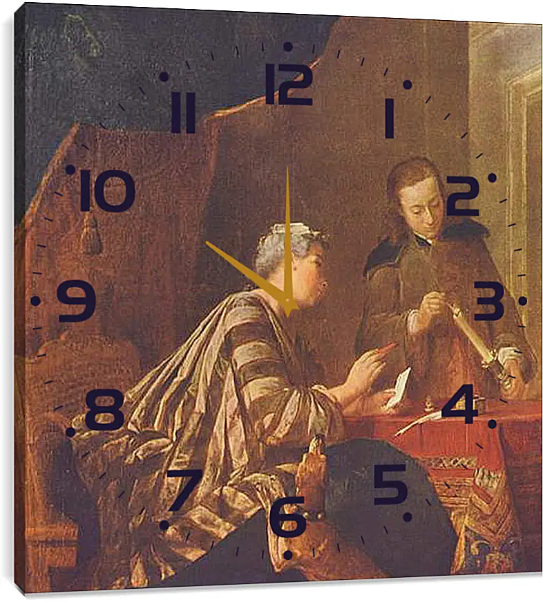 Часы картина - Lady Sealing a Letter. Жан Батист Симеон Шарден