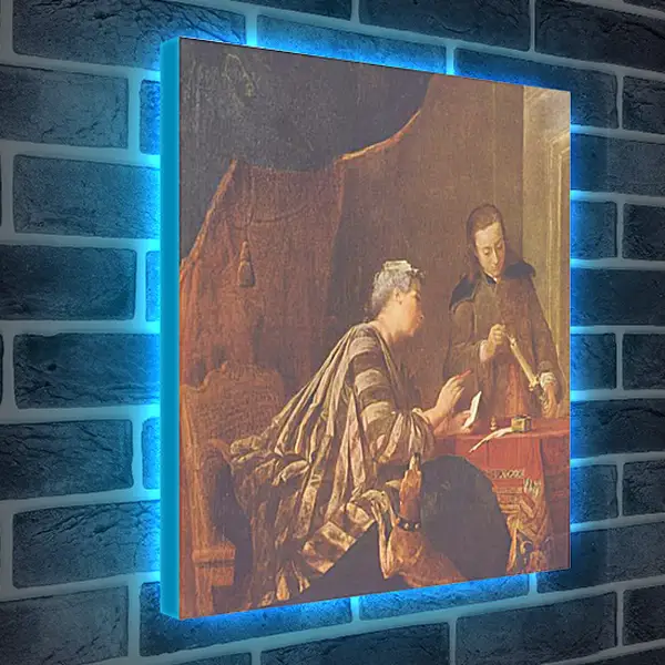 Лайтбокс световая панель - Lady Sealing a Letter. Жан Батист Симеон Шарден