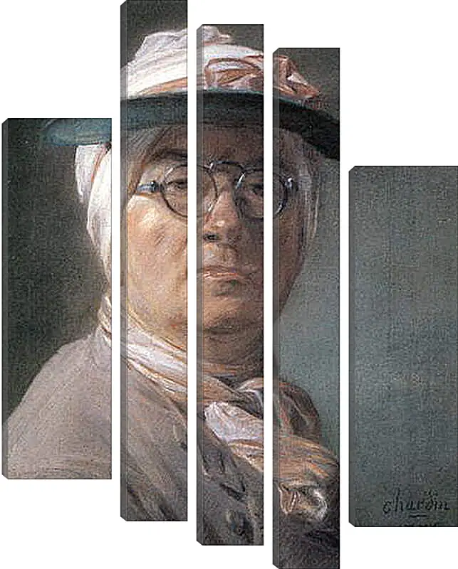 Модульная картина - Self-Portrait Wearing Glasses. Жан Батист Симеон Шарден
