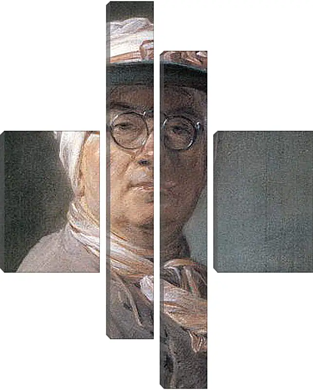 Модульная картина - Self-Portrait Wearing Glasses. Жан Батист Симеон Шарден
