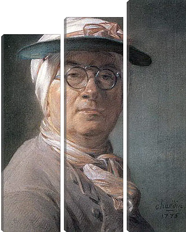 Модульная картина - Self-Portrait Wearing Glasses. Жан Батист Симеон Шарден
