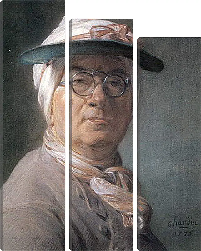 Модульная картина - Self-Portrait Wearing Glasses. Жан Батист Симеон Шарден