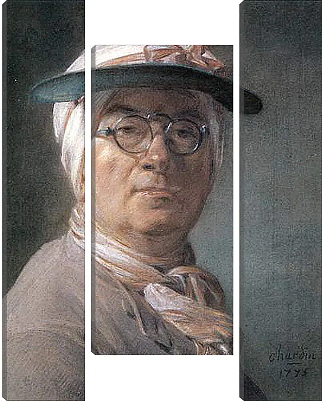 Модульная картина - Self-Portrait Wearing Glasses. Жан Батист Симеон Шарден