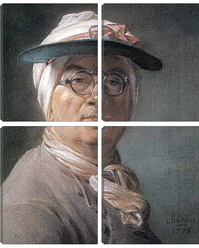 Модульная картина - Self-Portrait Wearing Glasses. Жан Батист Симеон Шарден