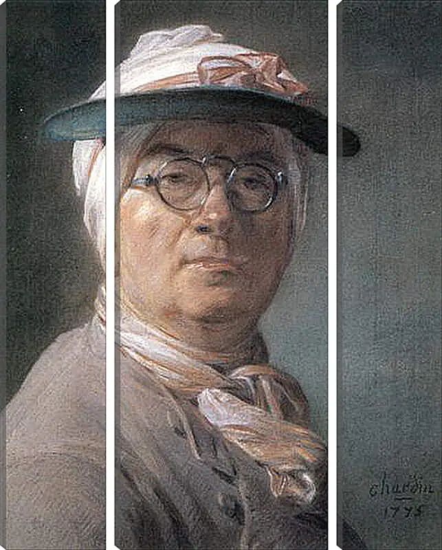 Модульная картина - Self-Portrait Wearing Glasses. Жан Батист Симеон Шарден
