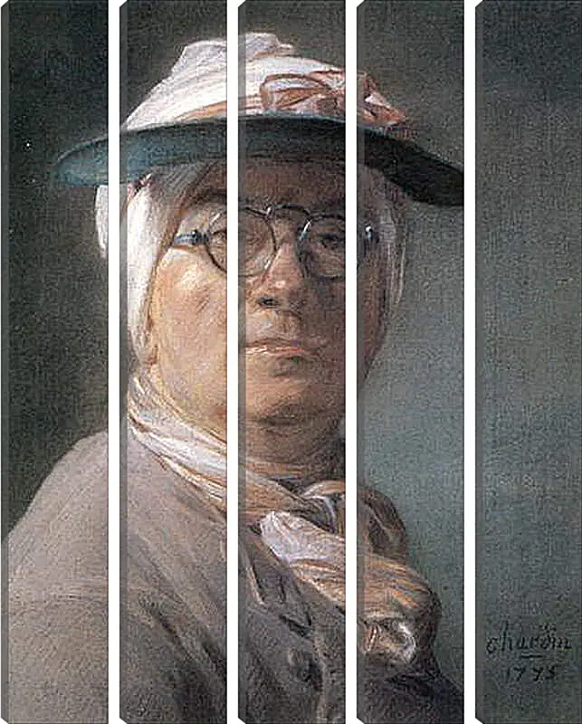 Модульная картина - Self-Portrait Wearing Glasses. Жан Батист Симеон Шарден