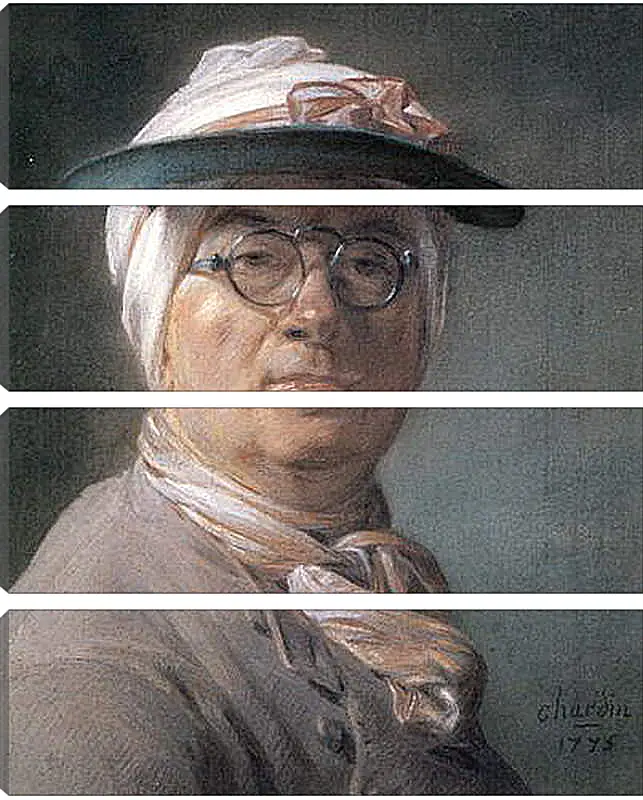 Модульная картина - Self-Portrait Wearing Glasses. Жан Батист Симеон Шарден
