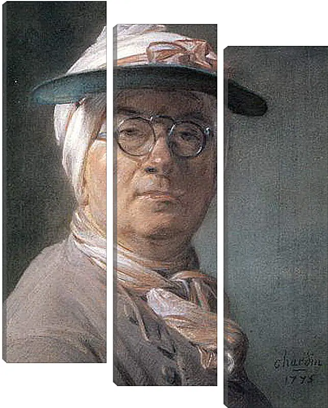 Модульная картина - Self-Portrait Wearing Glasses. Жан Батист Симеон Шарден
