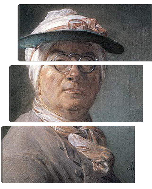 Модульная картина - Self-Portrait Wearing Glasses. Жан Батист Симеон Шарден
