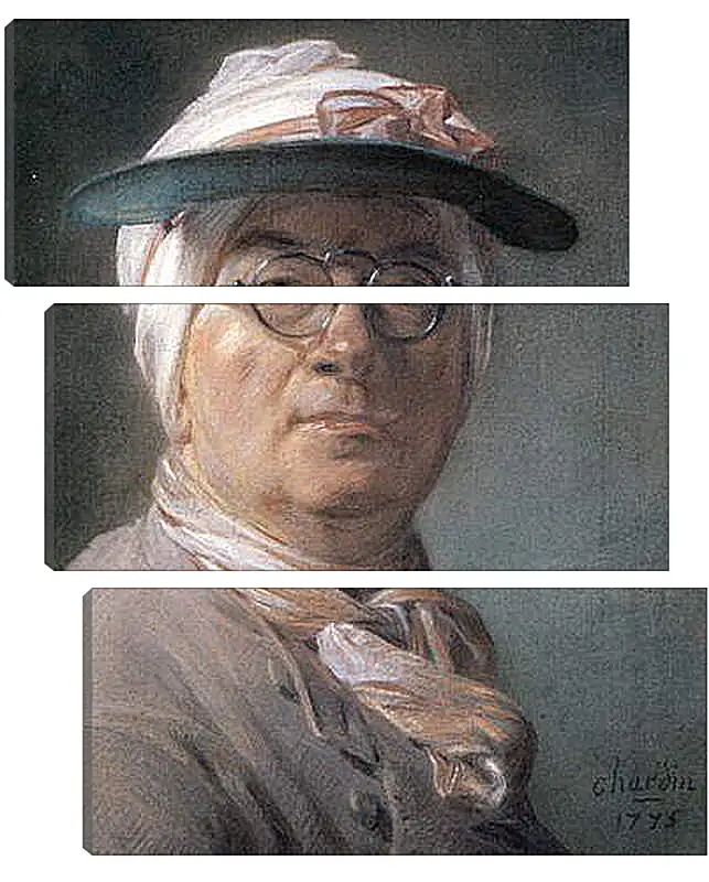 Модульная картина - Self-Portrait Wearing Glasses. Жан Батист Симеон Шарден