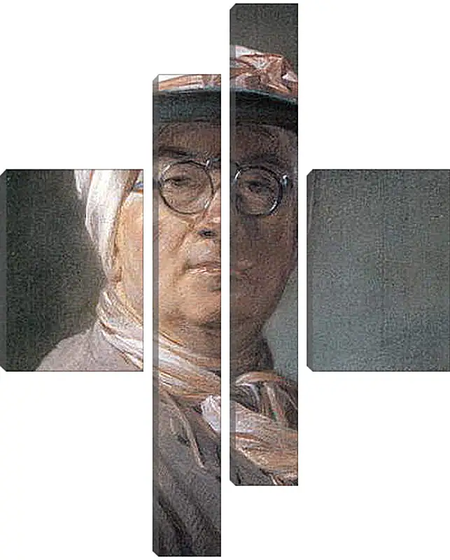 Модульная картина - Self-Portrait Wearing Glasses. Жан Батист Симеон Шарден