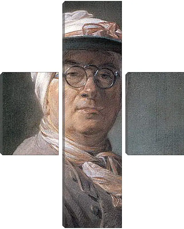 Модульная картина - Self-Portrait Wearing Glasses. Жан Батист Симеон Шарден