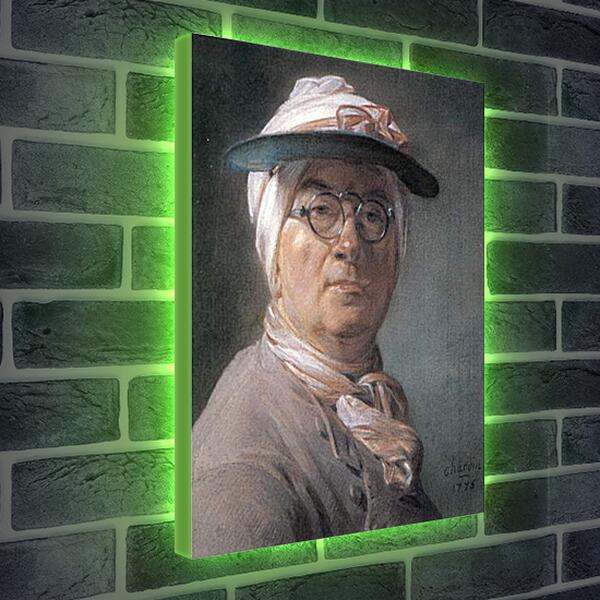 Лайтбокс световая панель - Self-Portrait Wearing Glasses. Жан Батист Симеон Шарден
