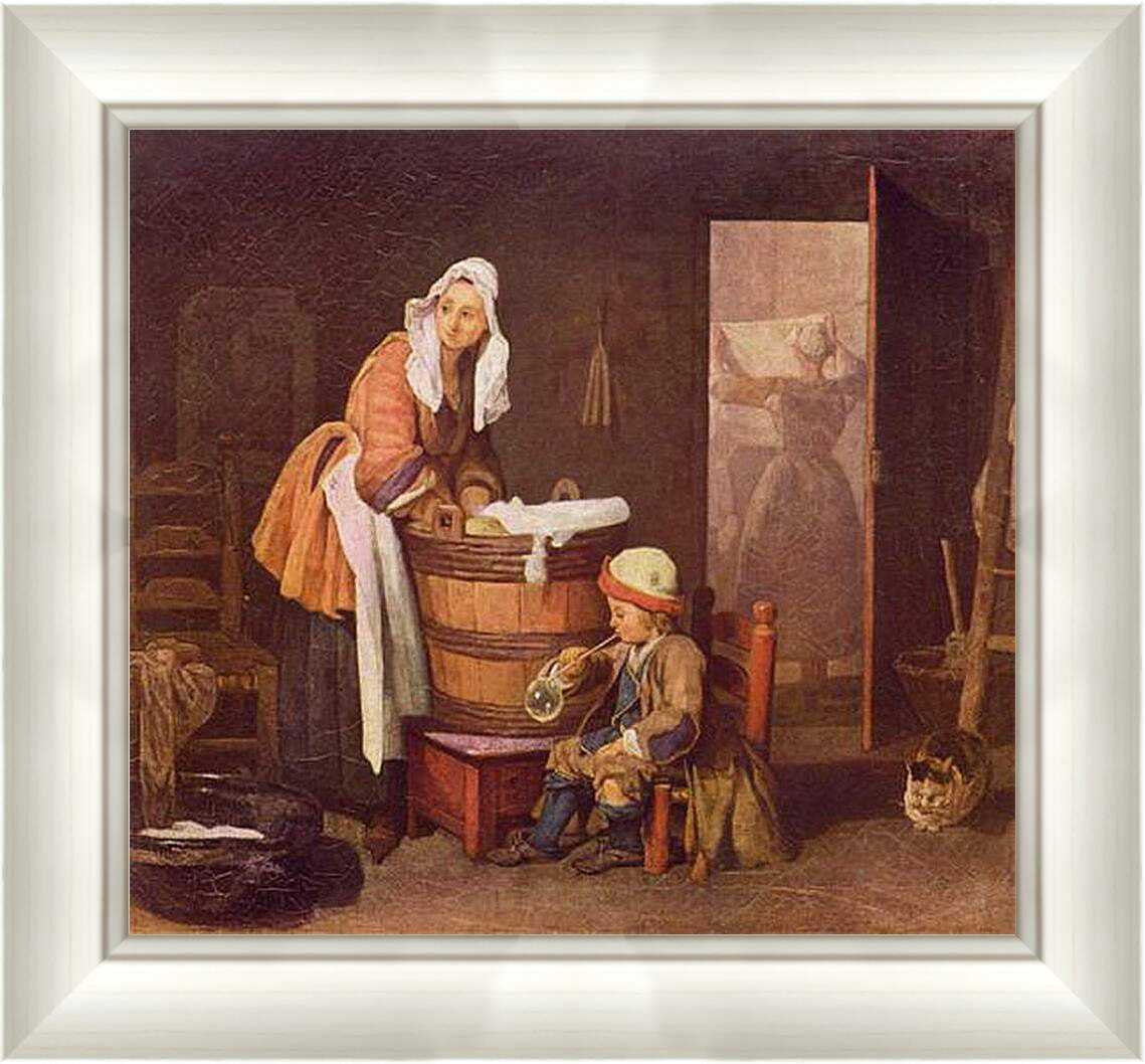 Картина в раме - La lavandera. Жан Батист Симеон Шарден
