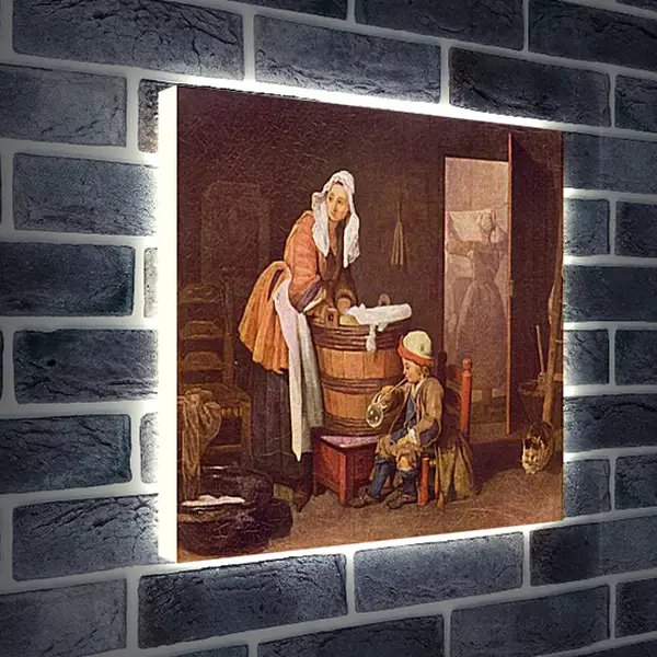 Лайтбокс световая панель - La lavandera. Жан Батист Симеон Шарден
