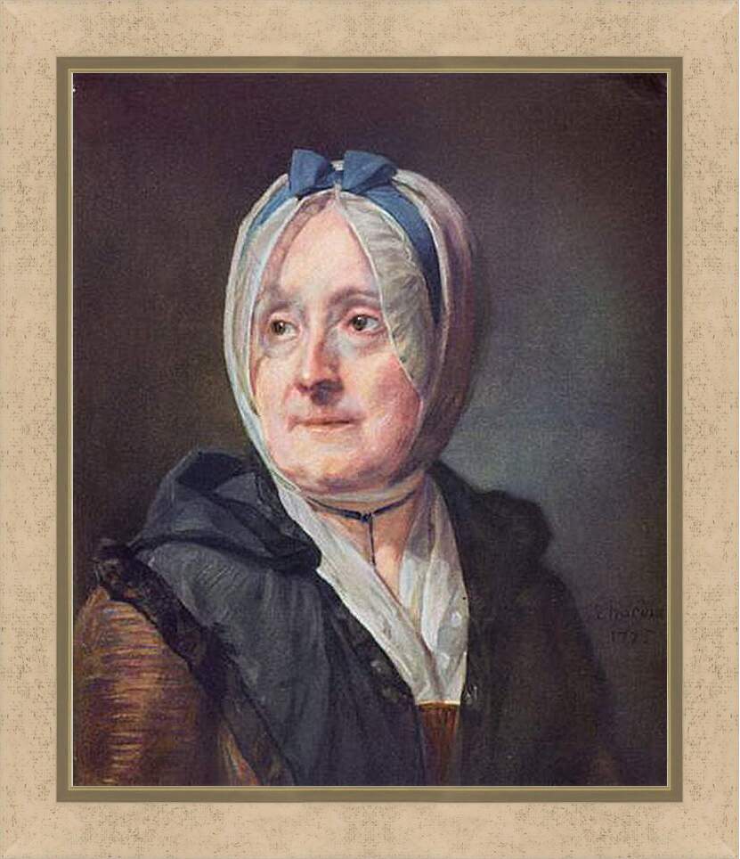 Картина в раме - Portrat der Frau Chardin. Жан Батист Симеон Шарден
