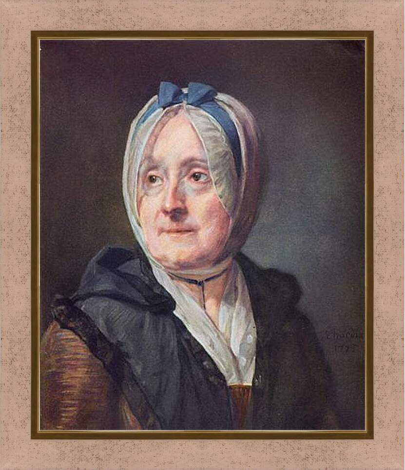 Картина в раме - Portrat der Frau Chardin. Жан Батист Симеон Шарден
