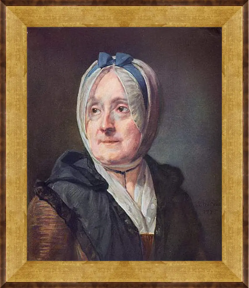 Картина в раме - Portrat der Frau Chardin. Жан Батист Симеон Шарден
