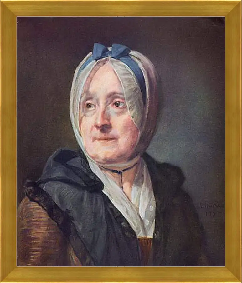 Картина в раме - Portrat der Frau Chardin. Жан Батист Симеон Шарден