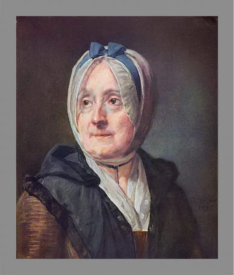 Картина в раме - Portrat der Frau Chardin. Жан Батист Симеон Шарден