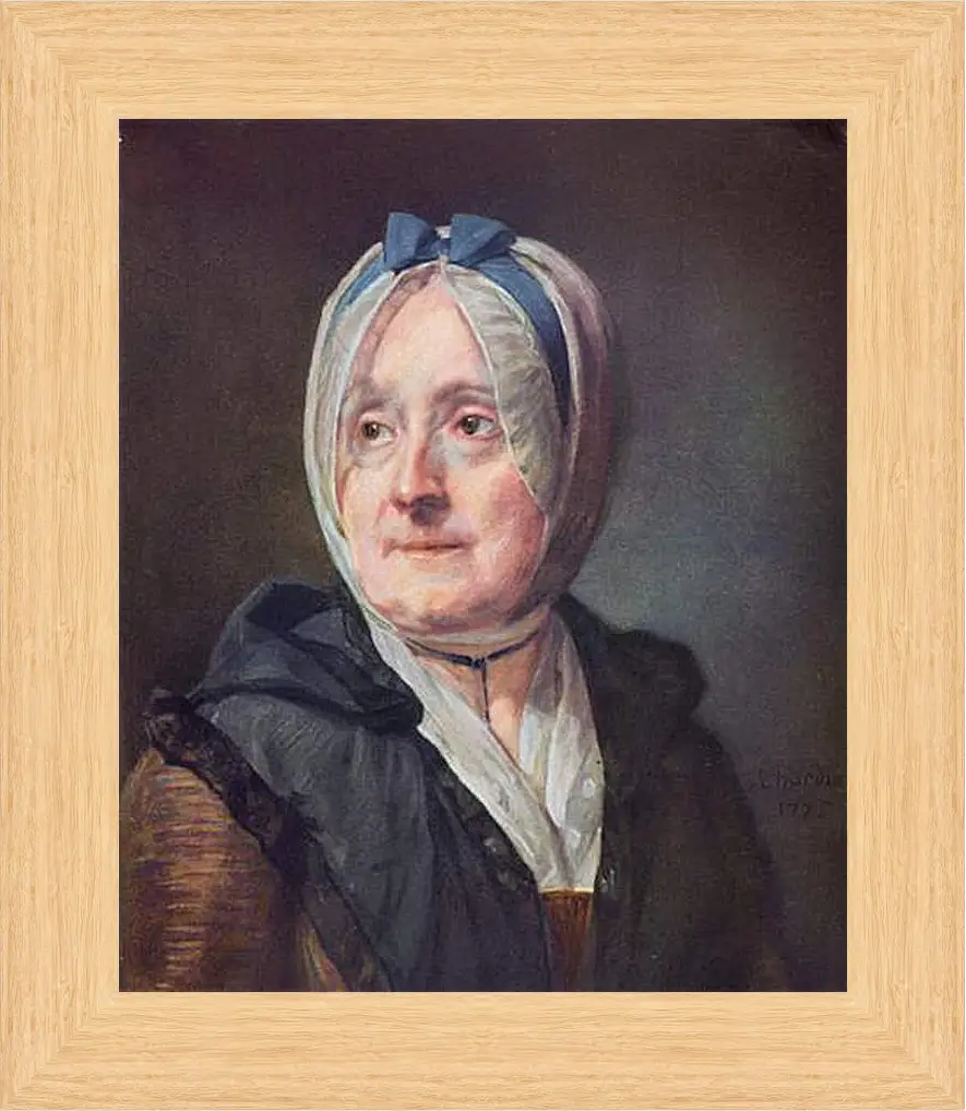 Картина в раме - Portrat der Frau Chardin. Жан Батист Симеон Шарден