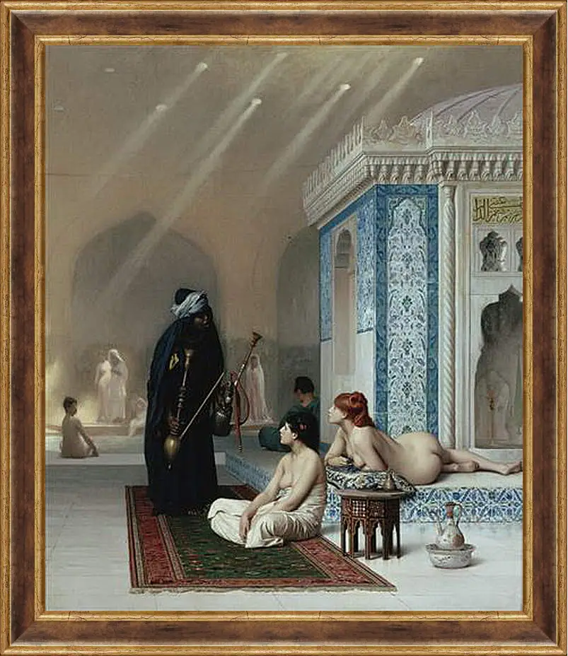 Картина в раме - Pool in a Harem. Жан-Леон Жером
