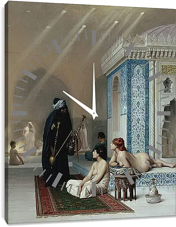 Часы картина - Pool in a Harem. Жан-Леон Жером