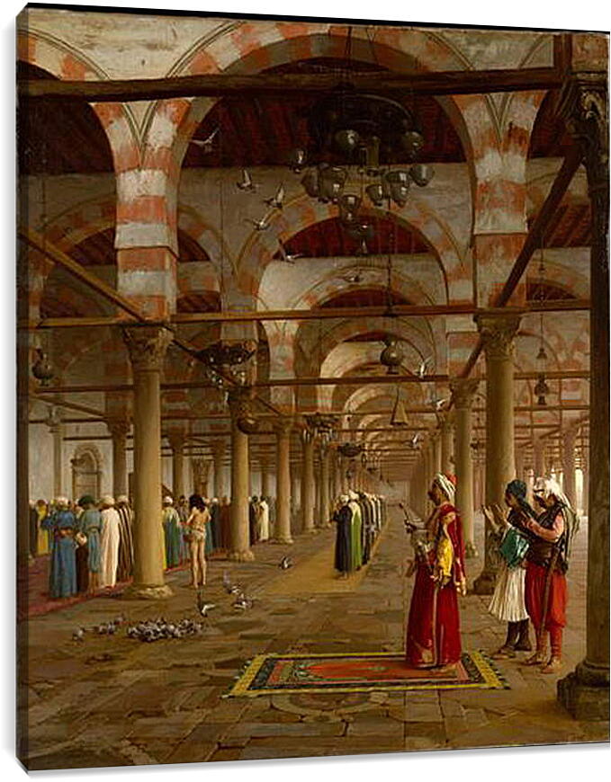Постер и плакат - Prayer in the Mosque - Молитва в мечети. Жан-Леон Жером
