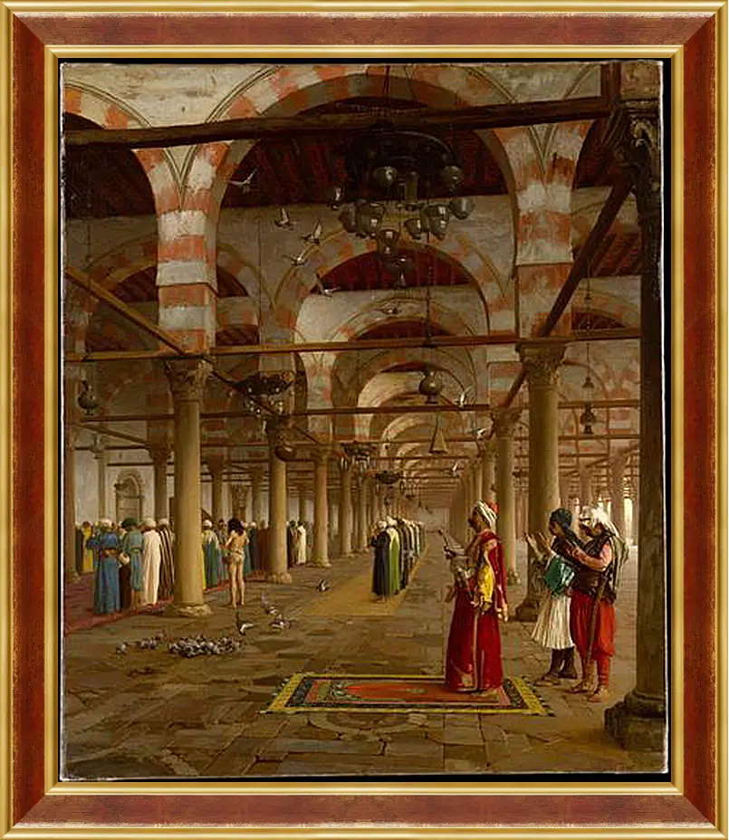 Картина в раме - Prayer in the Mosque - Молитва в мечети. Жан-Леон Жером