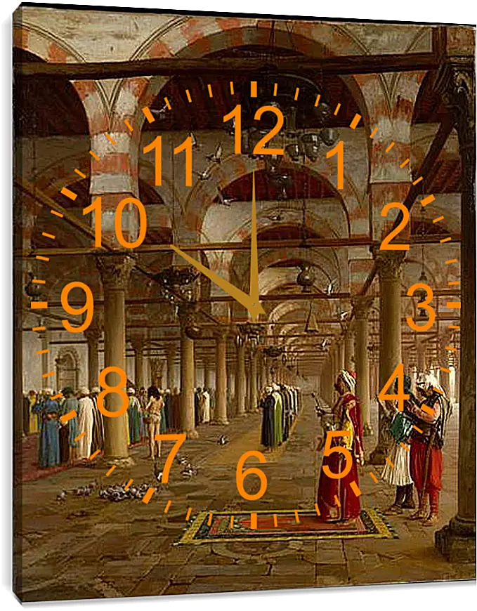 Часы картина - Prayer in the Mosque - Молитва в мечети. Жан-Леон Жером
