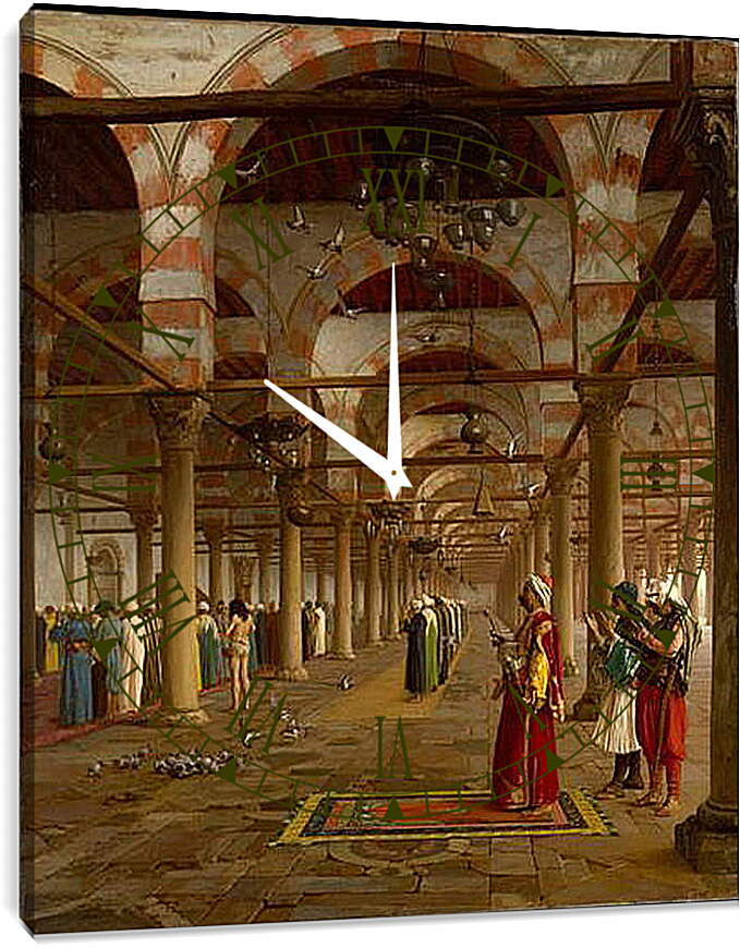 Часы картина - Prayer in the Mosque - Молитва в мечети. Жан-Леон Жером
