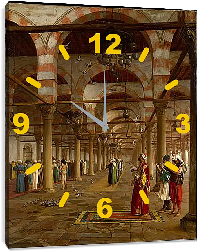 Часы картина - Prayer in the Mosque - Молитва в мечети. Жан-Леон Жером