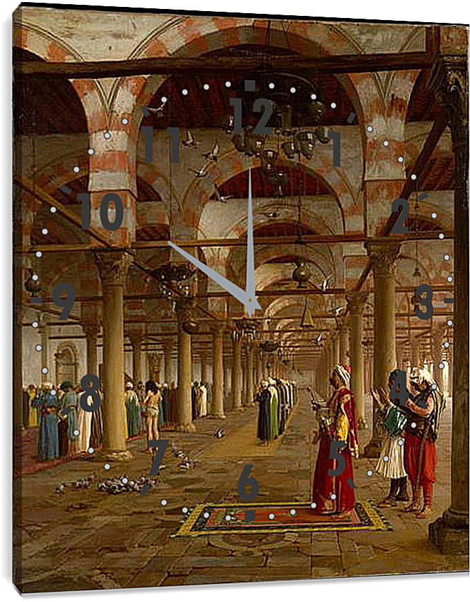 Часы картина - Prayer in the Mosque - Молитва в мечети. Жан-Леон Жером
