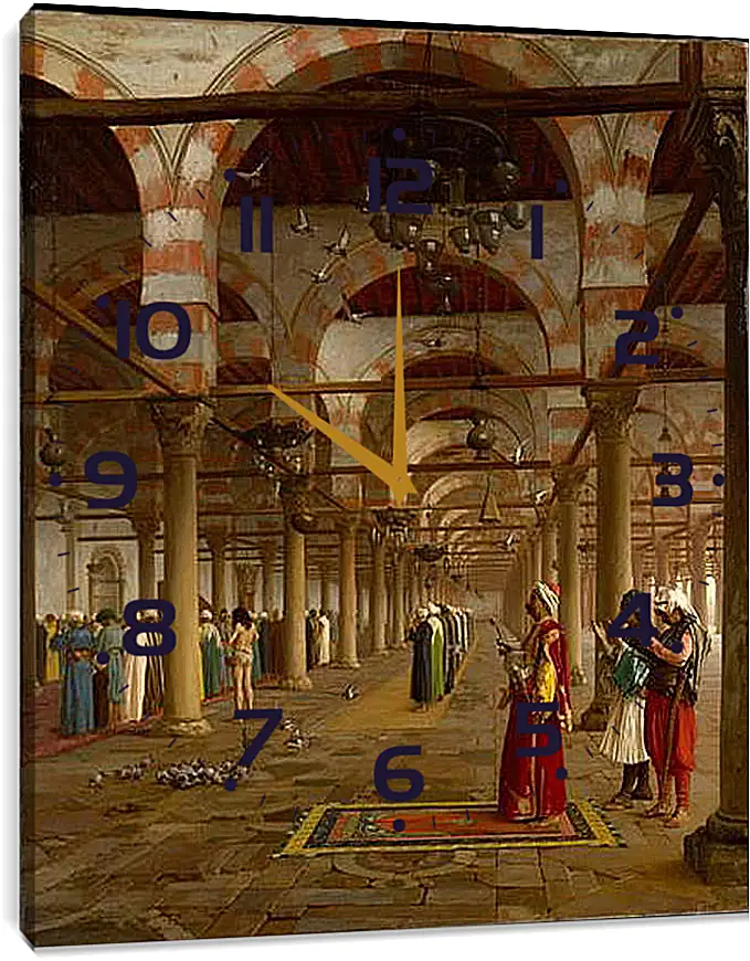 Часы картина - Prayer in the Mosque - Молитва в мечети. Жан-Леон Жером