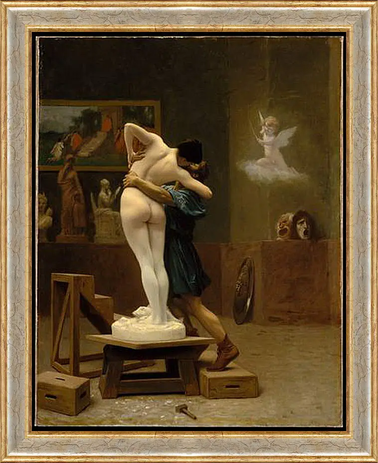 Картина в раме - Pygmalion and Galatea - Пигмалион и Галатея. Жан-Леон Жером