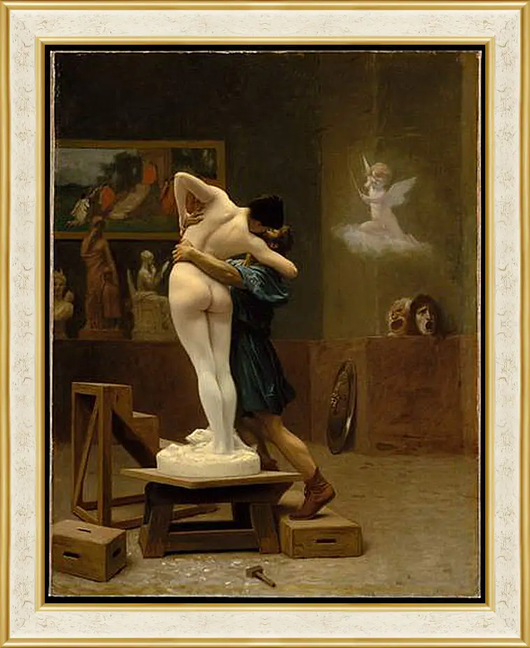 Картина в раме - Pygmalion and Galatea - Пигмалион и Галатея. Жан-Леон Жером