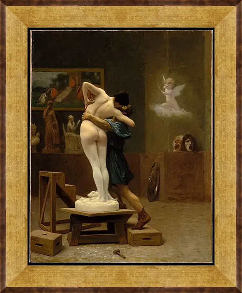 Картина в раме - Pygmalion and Galatea - Пигмалион и Галатея. Жан-Леон Жером