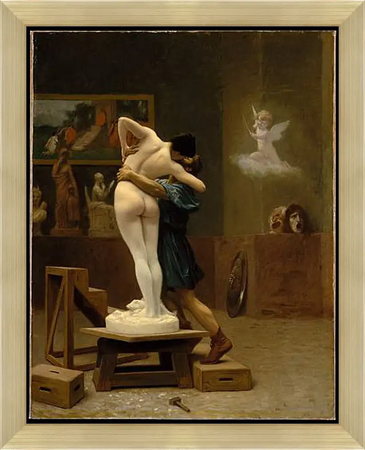 Картина в раме - Pygmalion and Galatea - Пигмалион и Галатея. Жан-Леон Жером