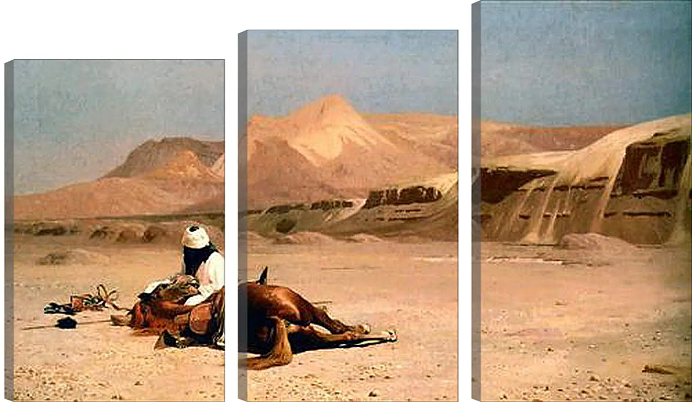 Модульная картина - Rider and His Steed In The Desert. Жан-Леон Жером
