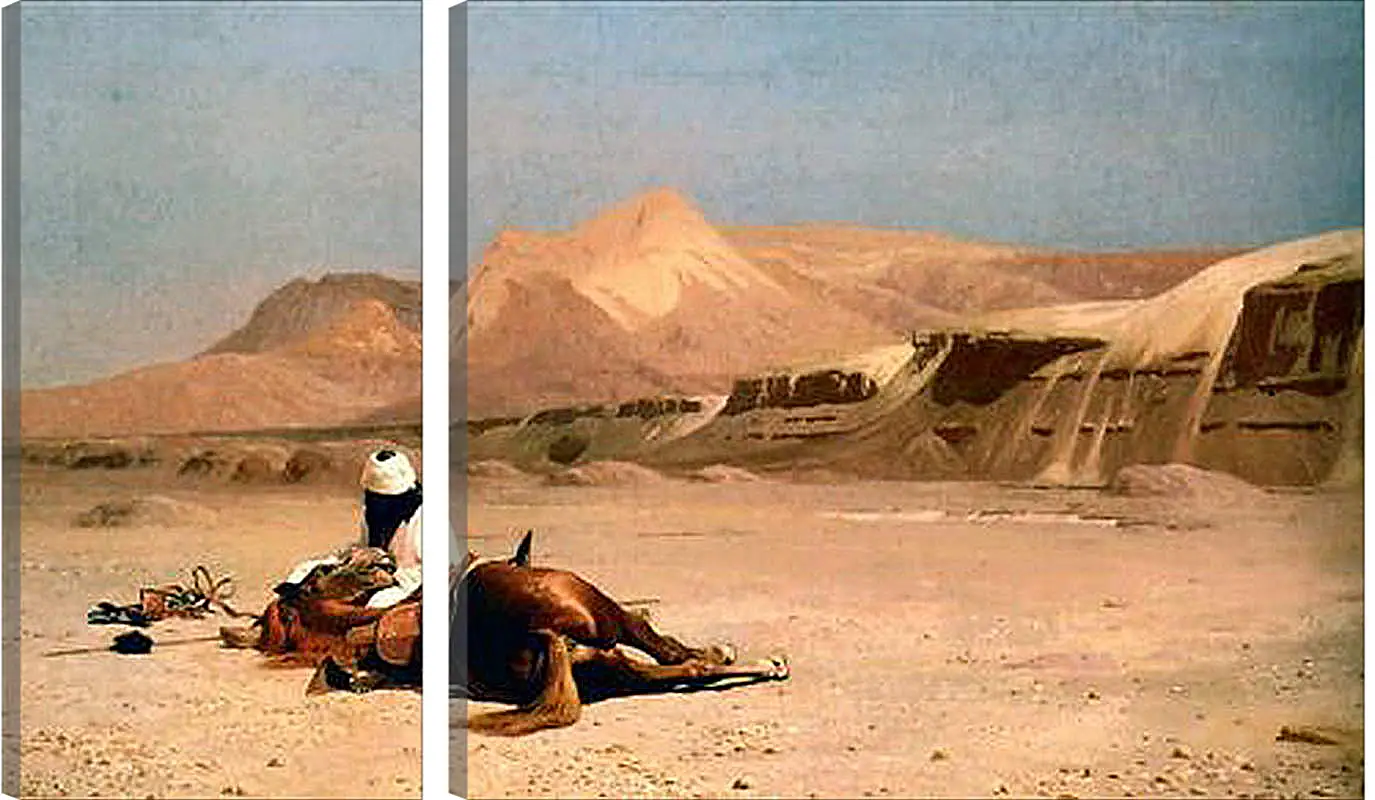 Модульная картина - Rider and His Steed In The Desert. Жан-Леон Жером