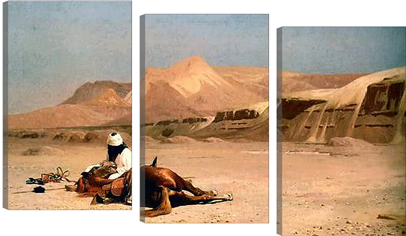 Модульная картина - Rider and His Steed In The Desert. Жан-Леон Жером