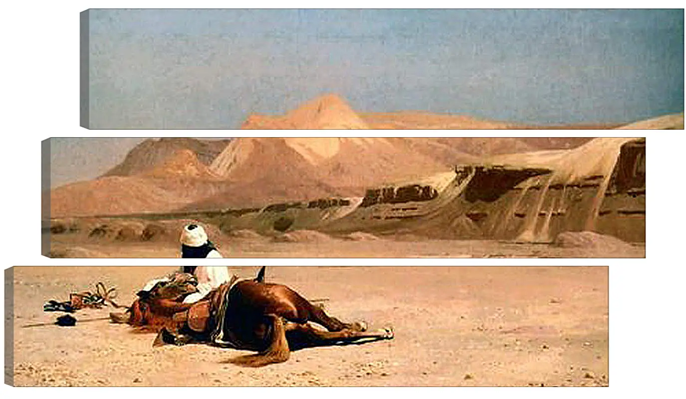 Модульная картина - Rider and His Steed In The Desert. Жан-Леон Жером