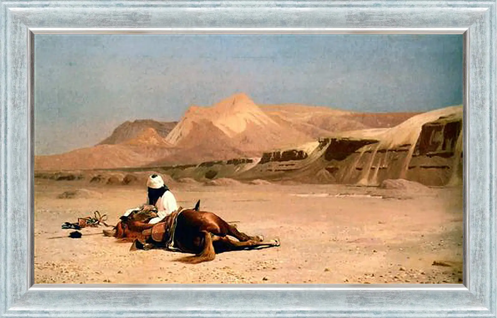 Картина в раме - Rider and His Steed In The Desert. Жан-Леон Жером