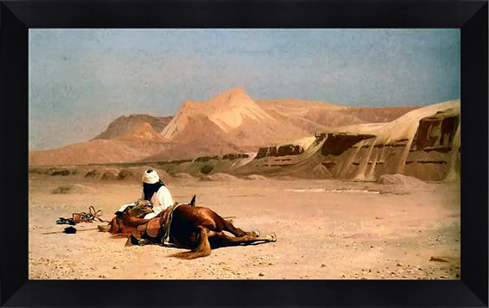 Картина в раме - Rider and His Steed In The Desert. Жан-Леон Жером