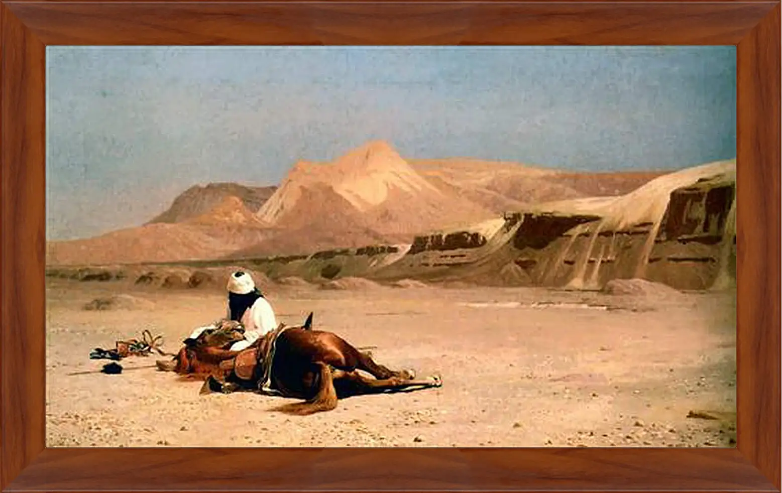 Картина в раме - Rider and His Steed In The Desert. Жан-Леон Жером