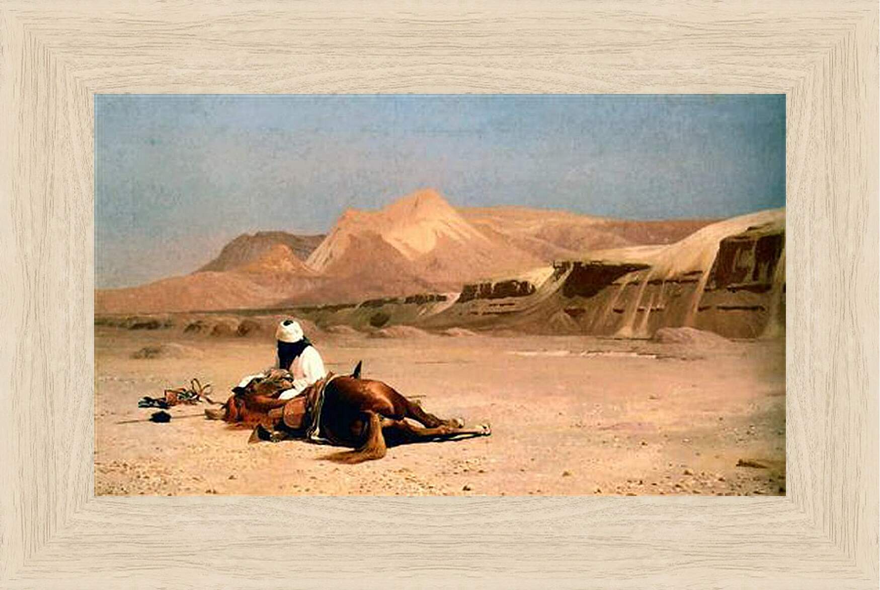 Картина в раме - Rider and His Steed In The Desert. Жан-Леон Жером