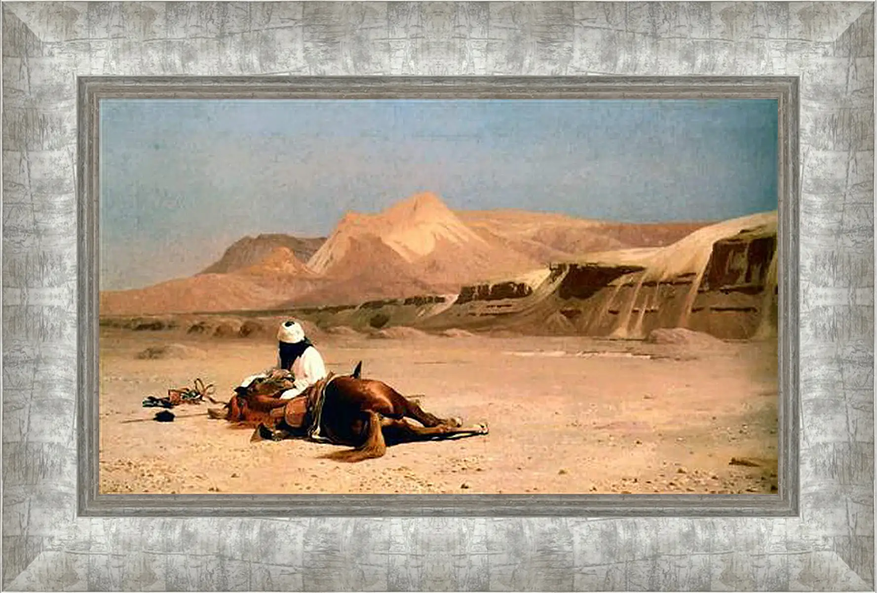 Картина в раме - Rider and His Steed In The Desert. Жан-Леон Жером